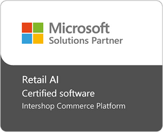 Microsoft Solutions Partner badge - Retail AI - certified software - Intershop Commerce Platform